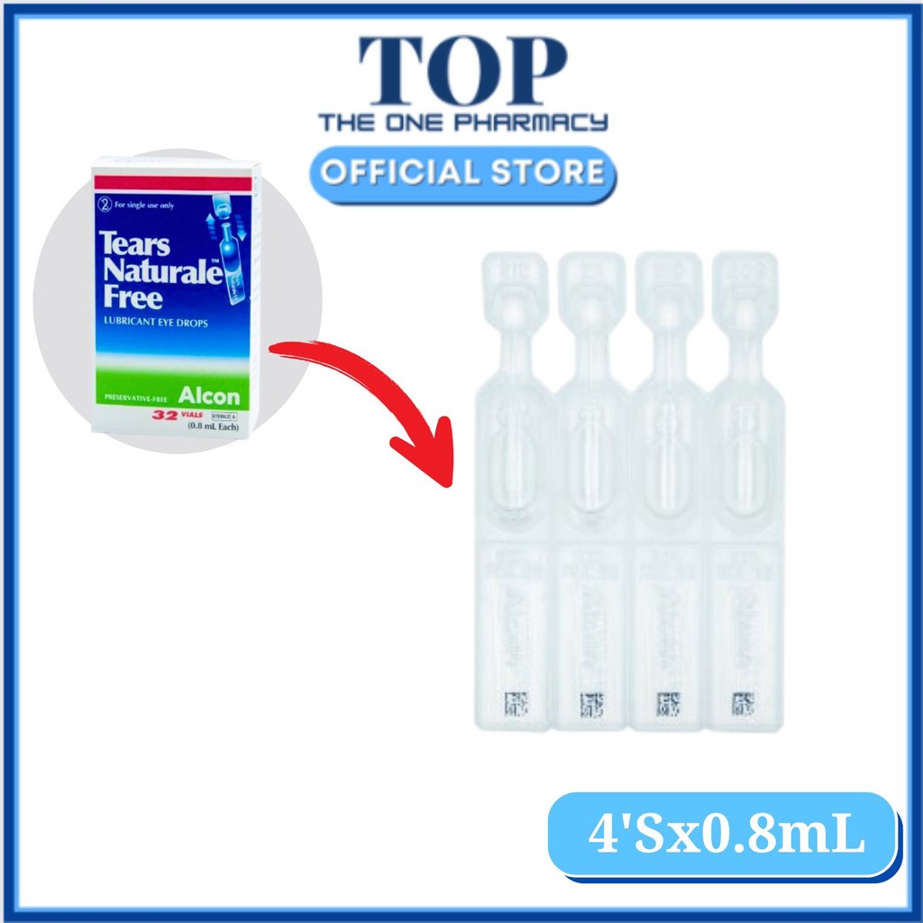 Alcon Tears Naturale Free Lubricant Eye Drops - 0.8ml x 4's | Shopee ...
