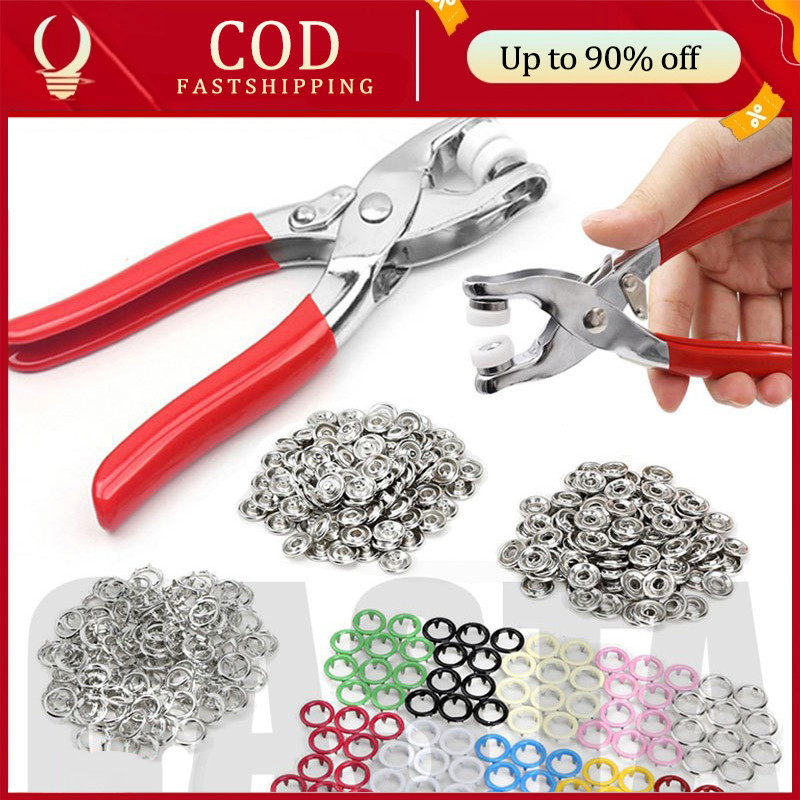 100Pcs Snap Button Plier Set Metal Automatic Button Snap Kit With ...