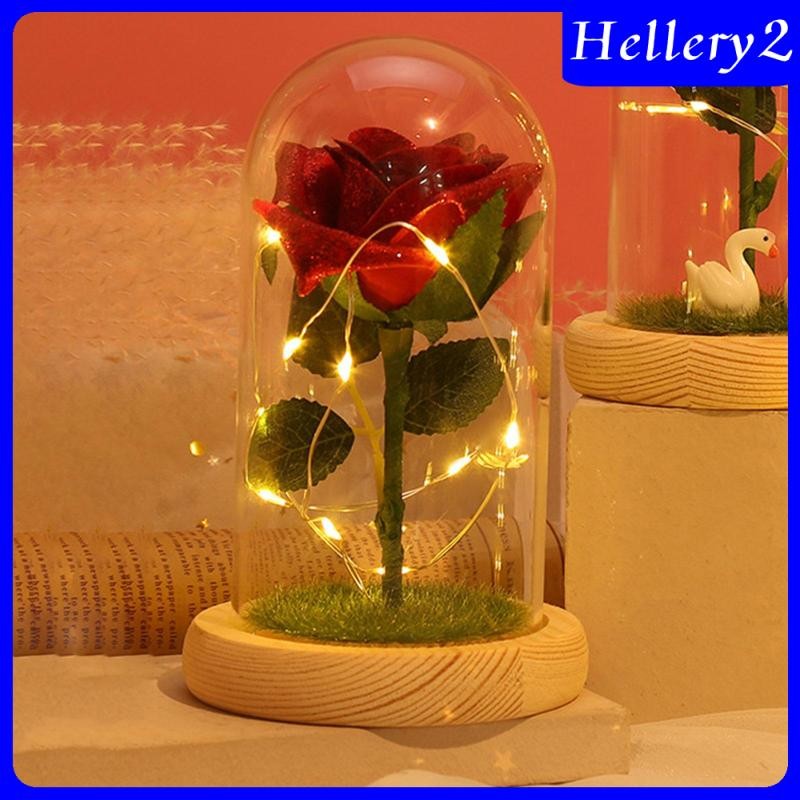 [Hellery2] Light up Rose Ornaments Preserved with Base Simulated ...