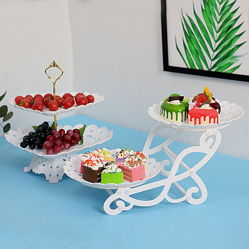 2 Tier & 3 Tier Cake Dessert Stand Cupcake Pastry Cookie Tray Rack ...