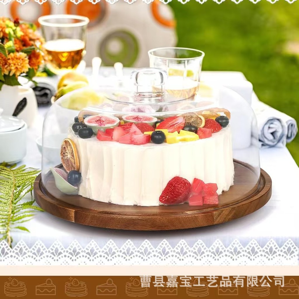 Wooden Tray Rotatable Counter Cake Display Plate Wedding Decoration ...