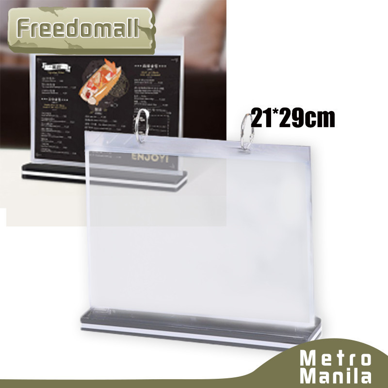 A4 6page Horizontal Acrylic Transparent Flip Menu Board Detachable Menu ...