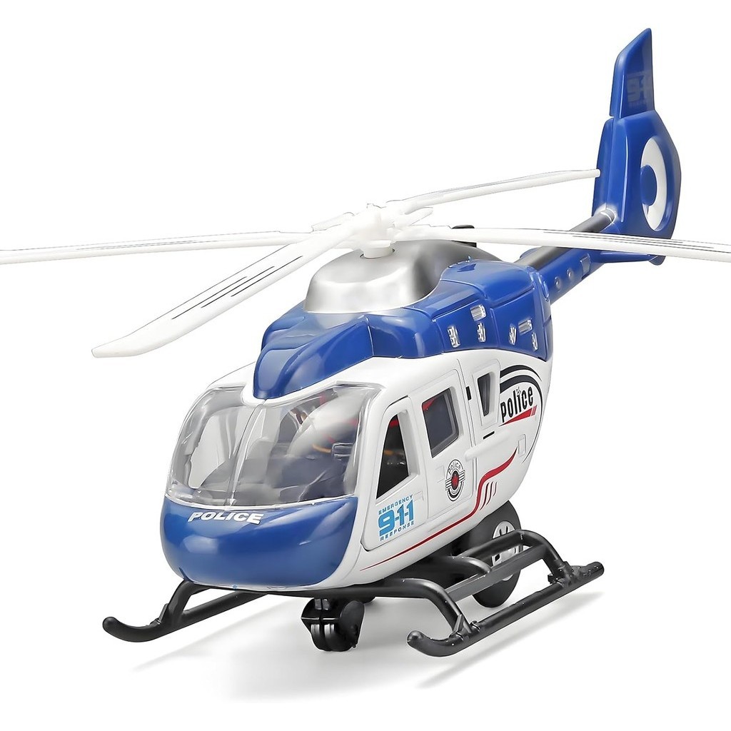 Kids Helicopter Toy Diecast Military Helicopter Model Kit Pull Back Toy Helicopter with Lights and Sound Toy Airplane with Rotatable