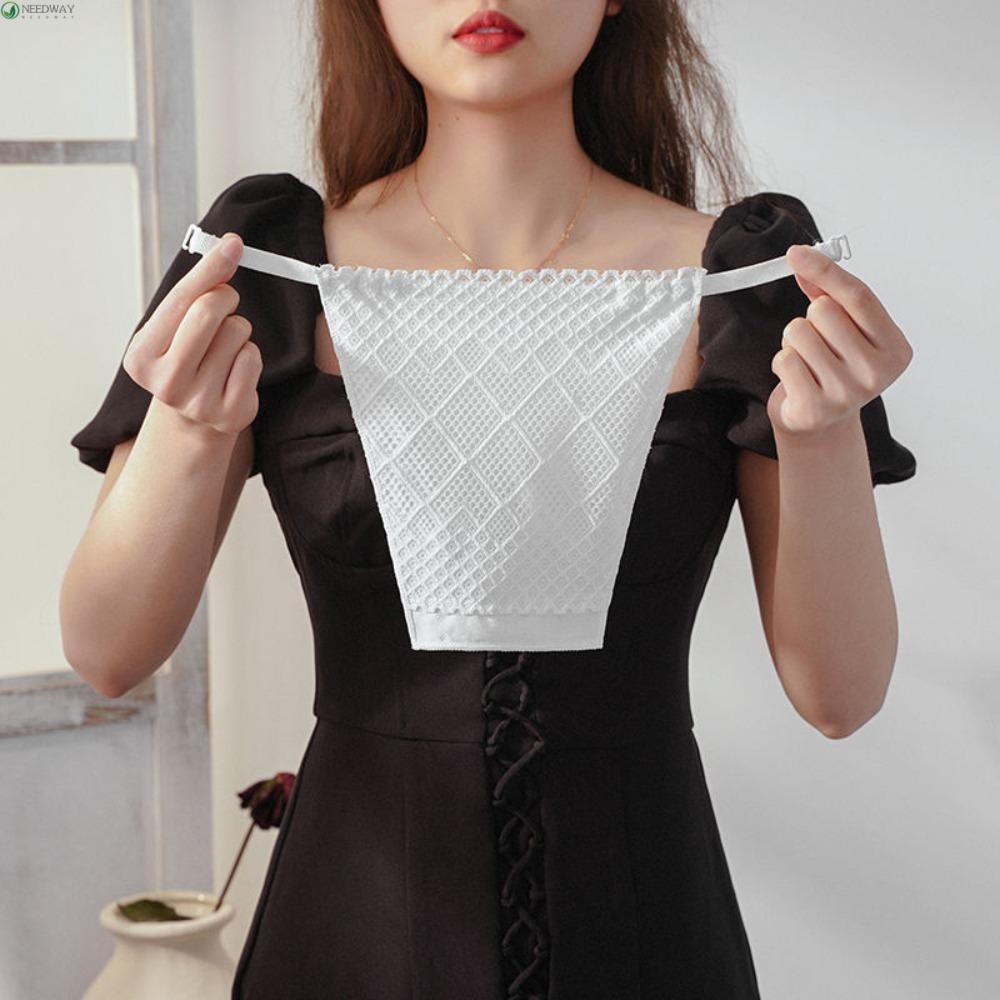 NEEDWAY Strapless Insert Wrapped Chest, Stripe Double Layer Lace Anti ...