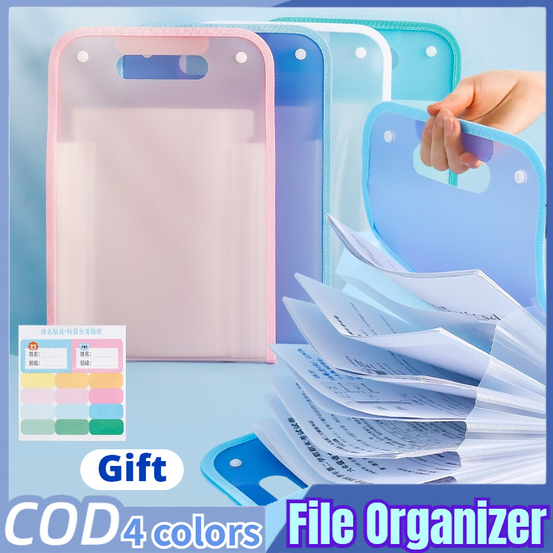 A4 Portable File Organizer Folder Vertical 13 Grids Organ Bag Folder ...