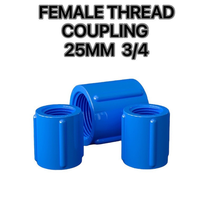 Pvc bluepe fittings full threaded coupling 20mm 25mm 32mm | Shopee ...