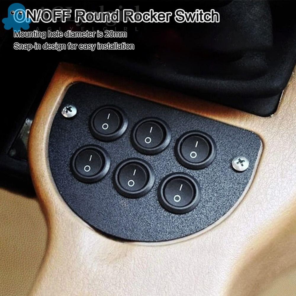 AGLYELGIRL Circular Switch, 12V 24V 20MM ON/ Switch, Toggle Switch Mini