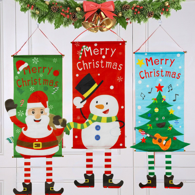 Xmas Banner Flag 2024 Christmas Hanging Flag Christmas Decoration for