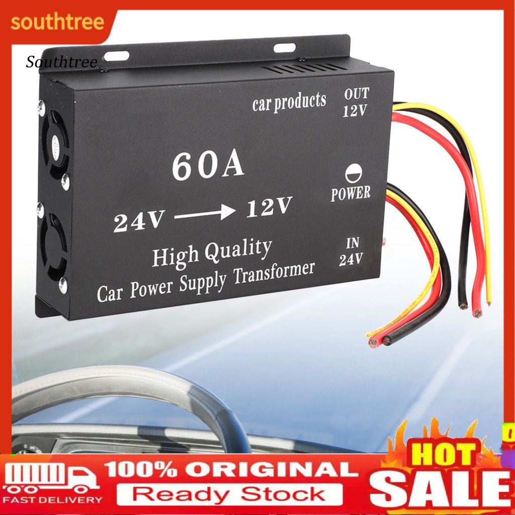 SOU_ Black Step-down Transformer for Truck 24V to 12V Mini Module ...