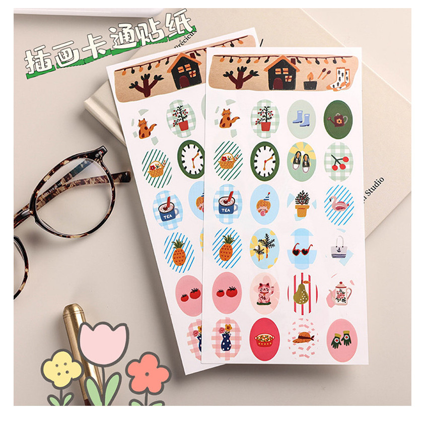 Hand-Painted Illustration Reward Stickers Kindergarten Children ...