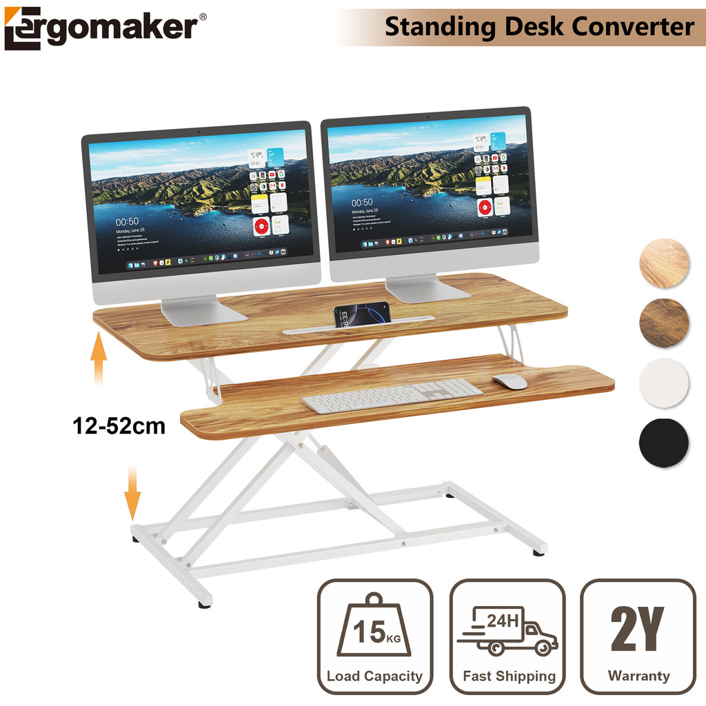 Ergomaker 36'' Standing Desk Converter with Keyboard Tray Height ...