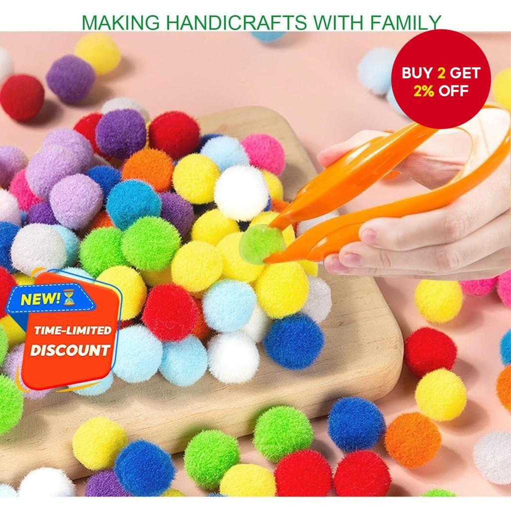 14mm 500 Pom poms Soft and Fluffy Craft Pom Pom Balls – Multicolor ...