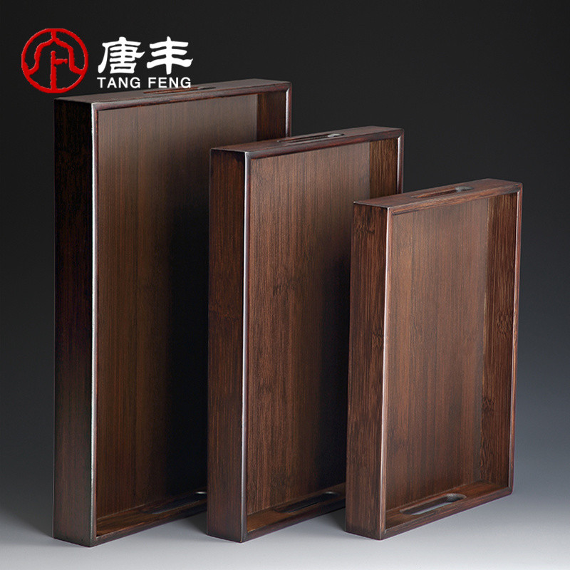 T Tangfeng Tea Set Tray Rectangular Bamboo Tea Table Tea Tray Saucer ...