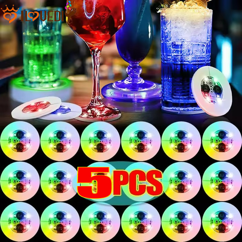 LED Cup Stickers with 5 Dynamic Lighting Modes, ABS Plastic Decorative ...