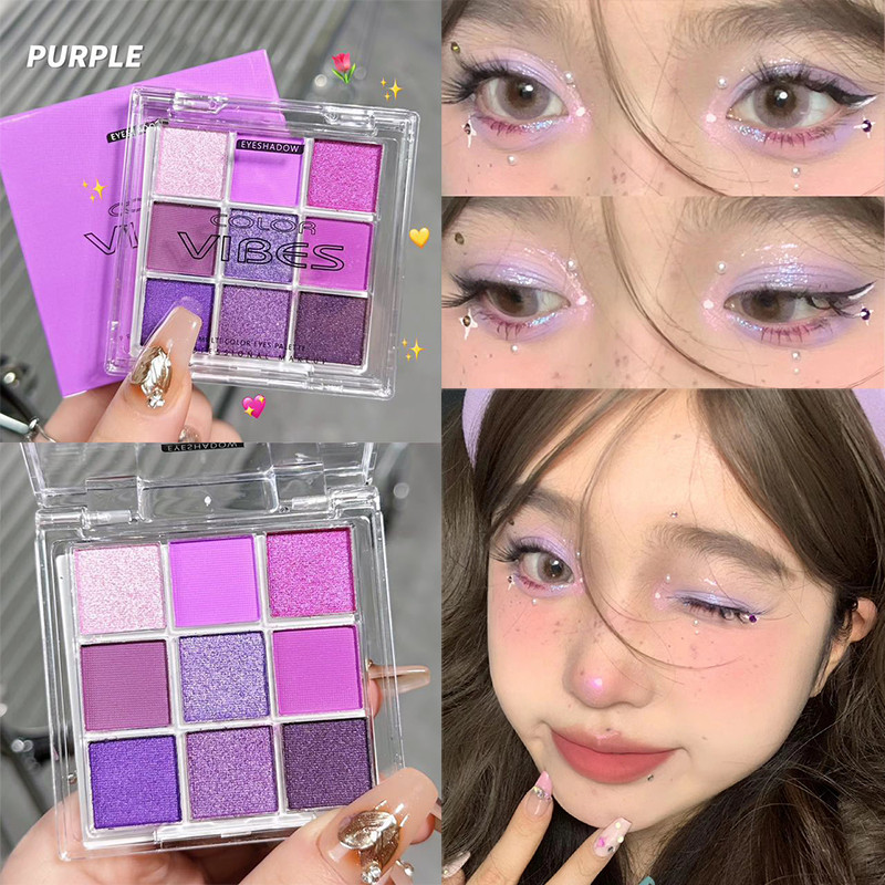 9-Color Raspberry Jam Smoky Pearl Eye Makeup Purple Eye Brightening ...