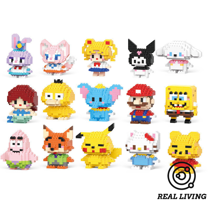 Cartoon Animated Characters Mini Building Block Assembled Small ...