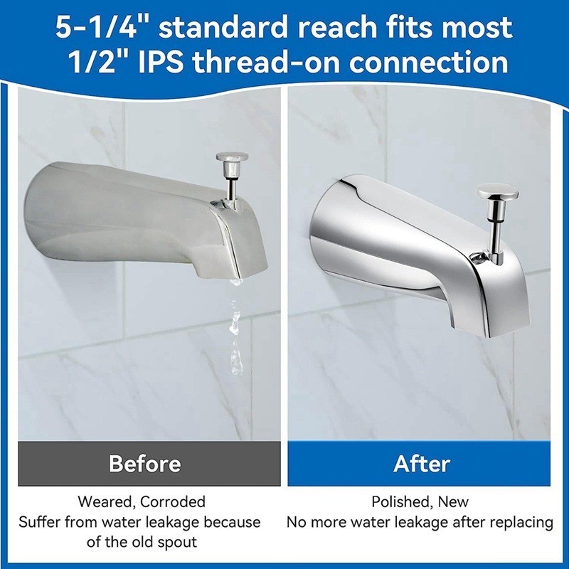 Wall Mounted Electroplate Bathtub Spout – Concealed Pull-Up Diverter, Zinc Alloy, Modern Simple Style, Easy Installation