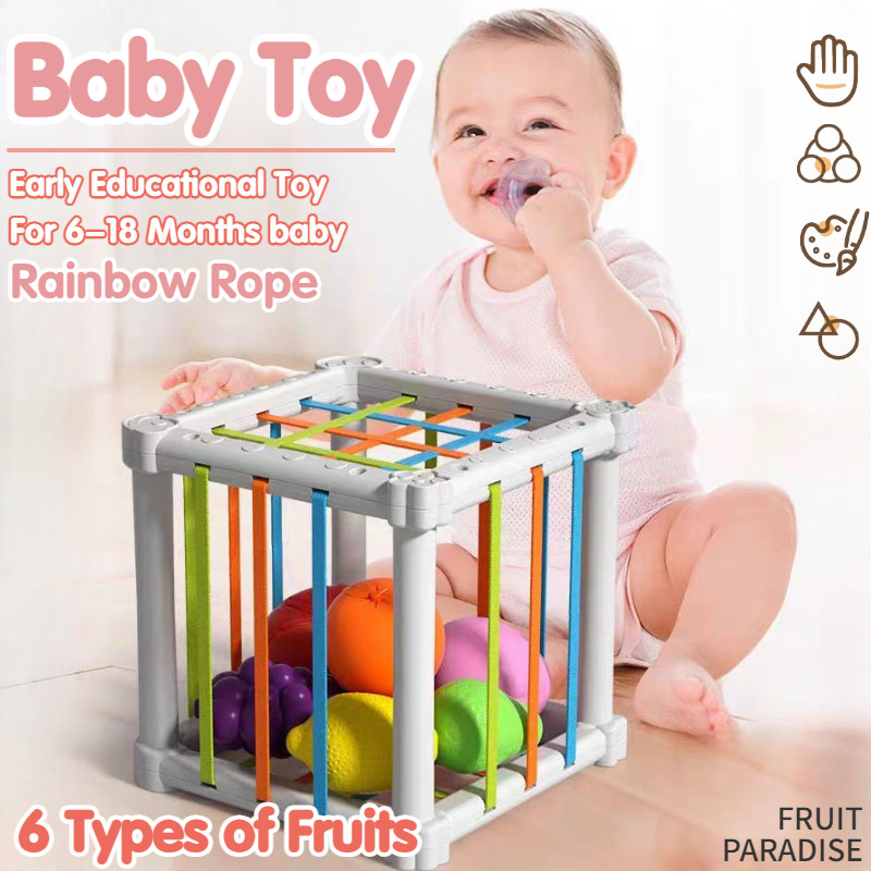 Baby Toys Early Educational Puzzle Toy Sensory Balls Rainbow Rope ...