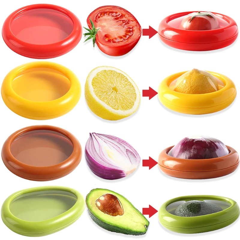 GG+Reusable Food Saver Box Half Cut Fruit Freshing Retractable Film ...