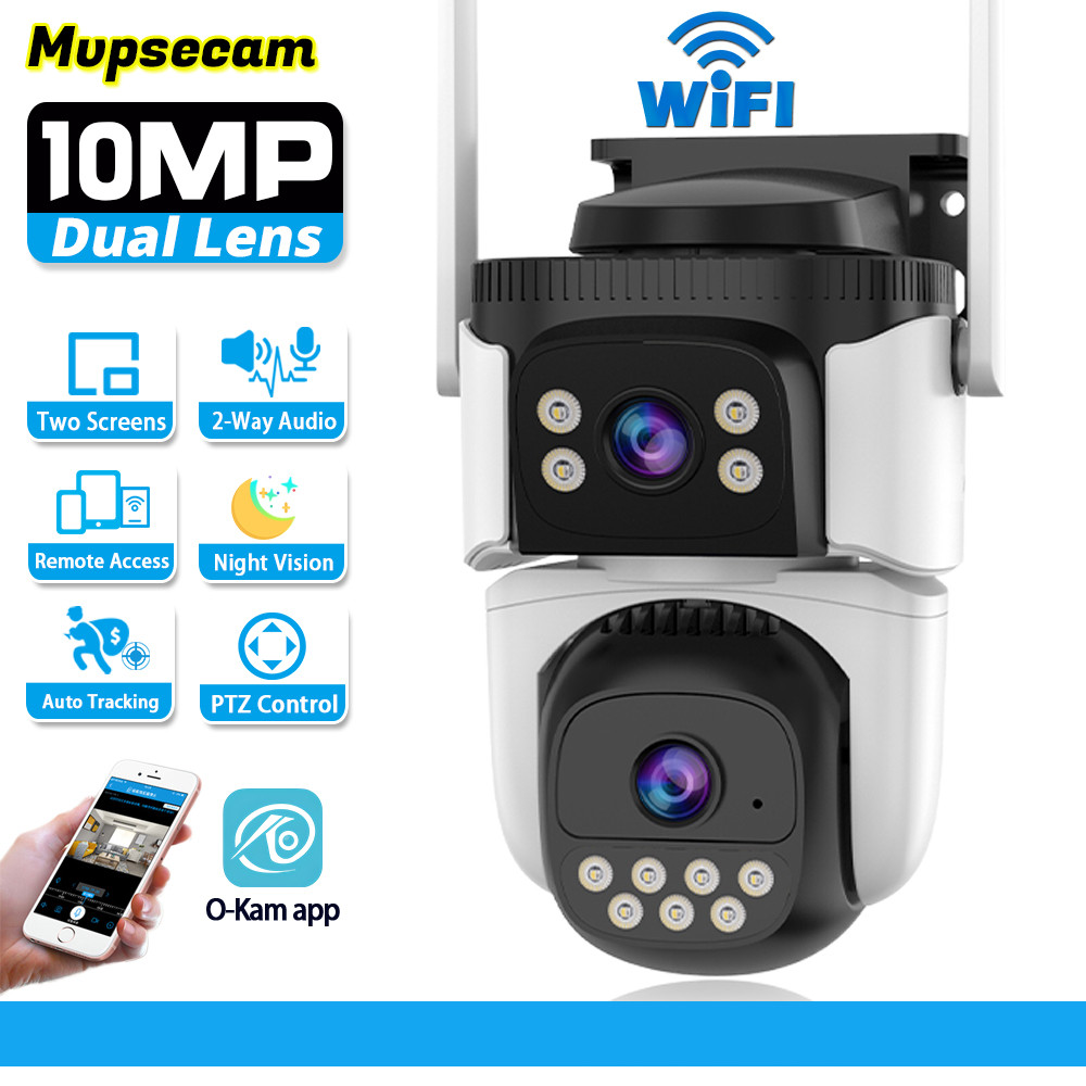 Home Smart WIFI Camera Wireless Network CCTV Outdoor 10MP Two Screens ...