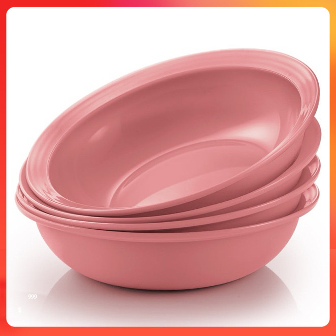 Tupperware Plate O Bowl 400ml 4 pcs Peach Steam It Perfectly Mangkuk ...