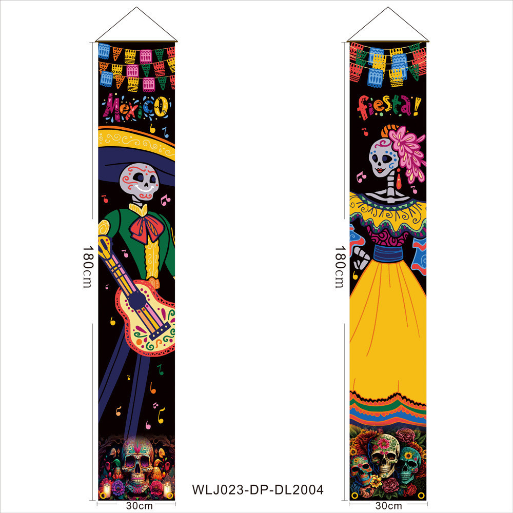 Day of The Dead Porch Banner Sugar Skull Dia De Los Muertos Mexican ...