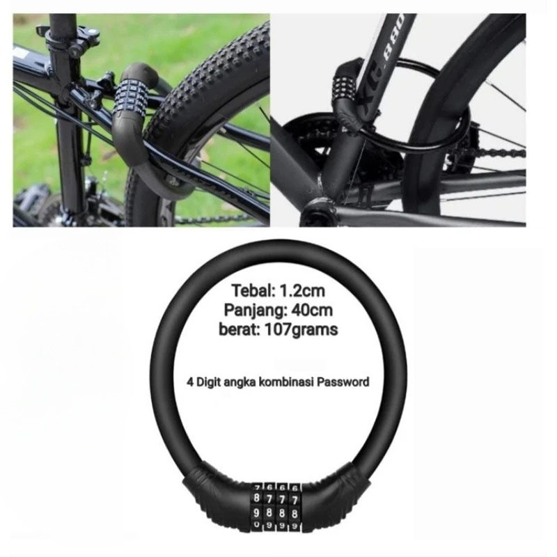 Bicycle Code Combination Padlock Number 4 Anti-Theft Key | Shopee ...