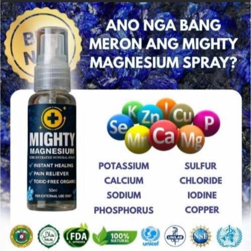 Original Mighty Magnesium Concentrated Mineral Spray 100 Natural ...