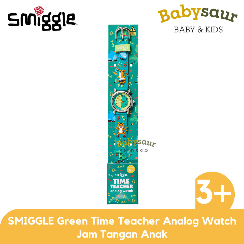 SMIGGLE 100% Original Green Tiger Time Teacher Analog Watch Boys ...