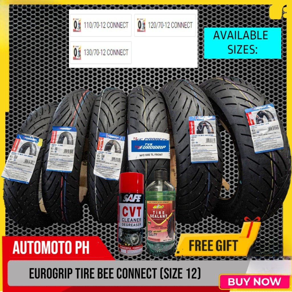 EUROGRIP TIRES [SIZE 12] BEE CONNECT Tubeless Motorcycle (Suzuki ...