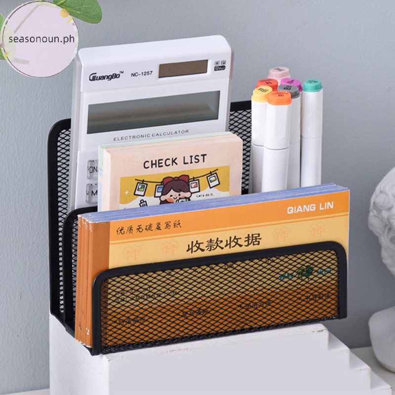 seasonoun Papers Trays Notebook Stand Rack Desk 3-layer Black Metal ...