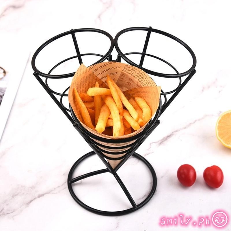 SMLILY 3 in 1 French Fry Stand Holder Fries Cone Basket Rack for Fries ...