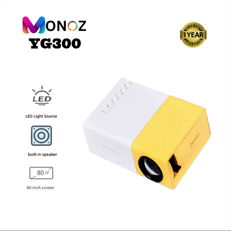 MONOZ YG300 Portable LED Mini Projector hp Mini Home Theater HDMI ...