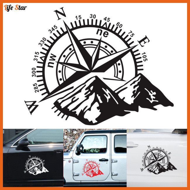 LifeStar 3D Car Sticker Compass Rose Navigate Mountain 4x4 Offroad ...