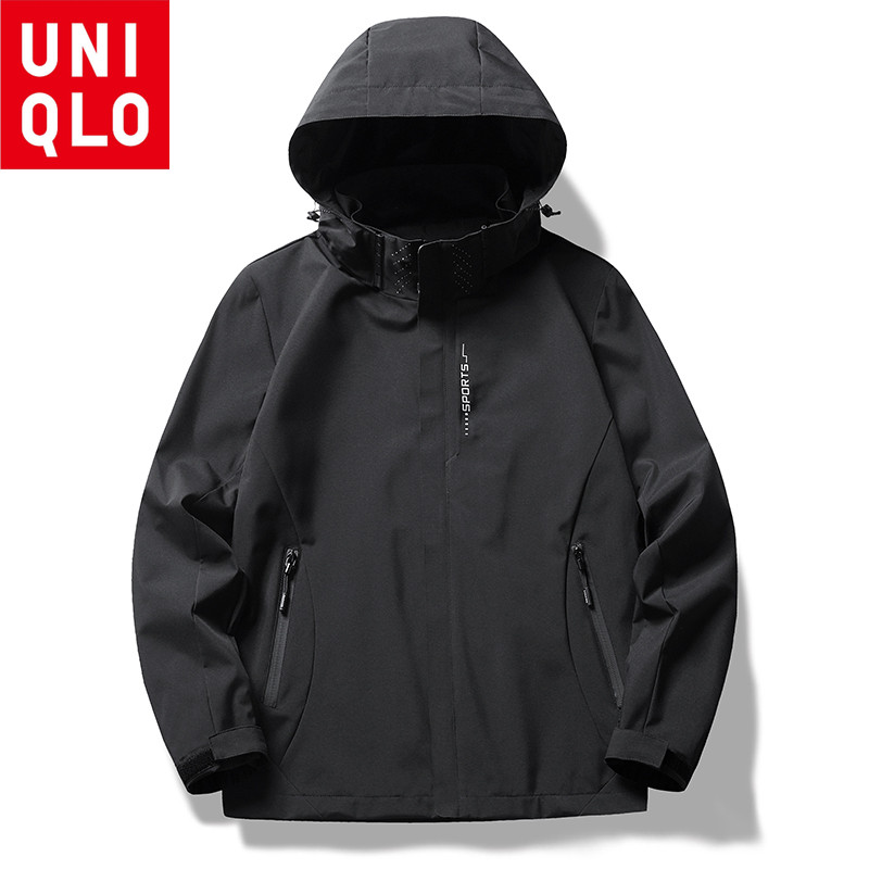 Uniqlo Women Waterproof Jackets Windbreaker Fashion Outdoors Sports Hooded Coat