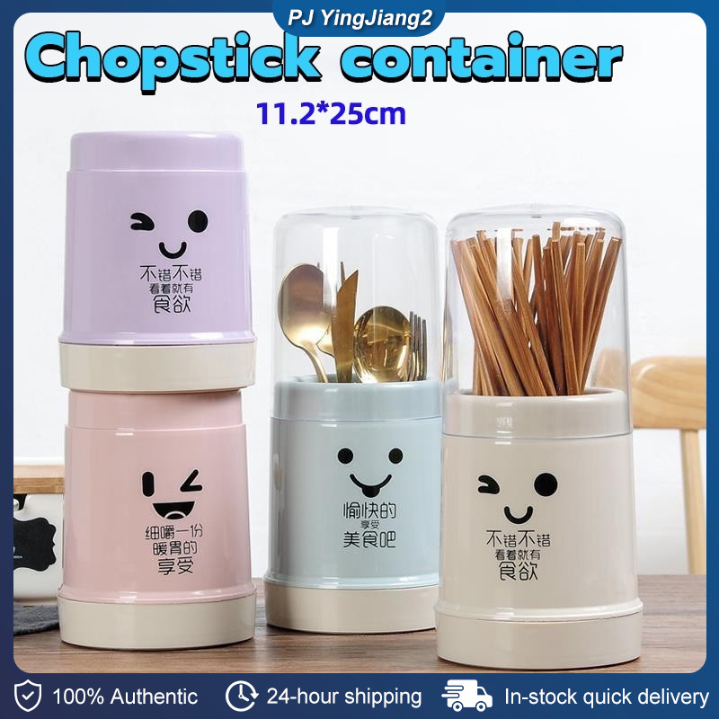 Dustproof Chopstick Holder Detachable Cage Flatware Rack with Lid Spoon ...
