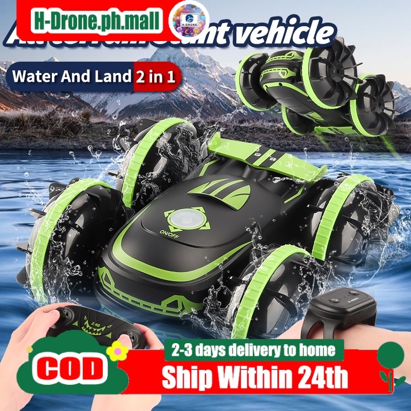 Amphibious Stunt Car Gesture Induction Flip 360 Degree Remote Control Car  Boat All Terrain Off-Road