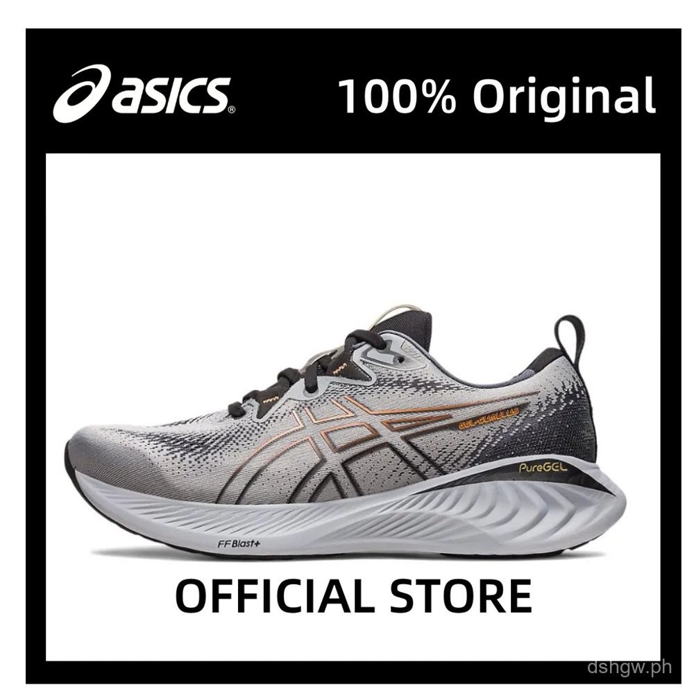 [100Original]GelCumulus 25 Grey&Black Leather Running Shoes Unisex