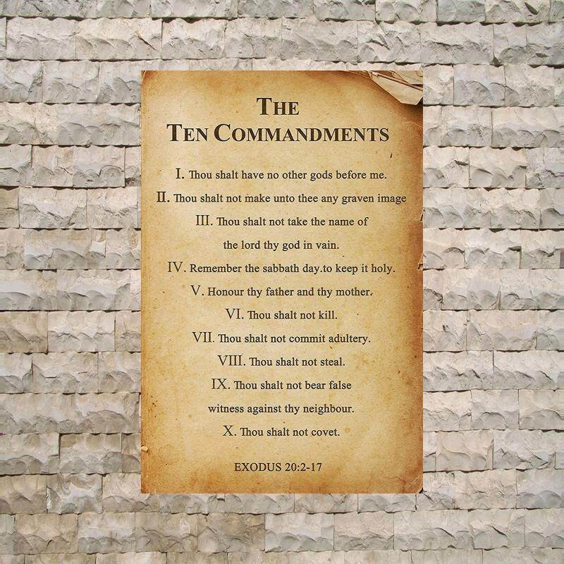 The 10 Commandments Wall Art Bible Verses Inspirational Quotes Wall Art ...