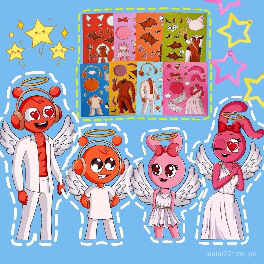 Rhythm Box Angel and Demon Mod Fun Dress-Up Stickers Cartoon Creative ...