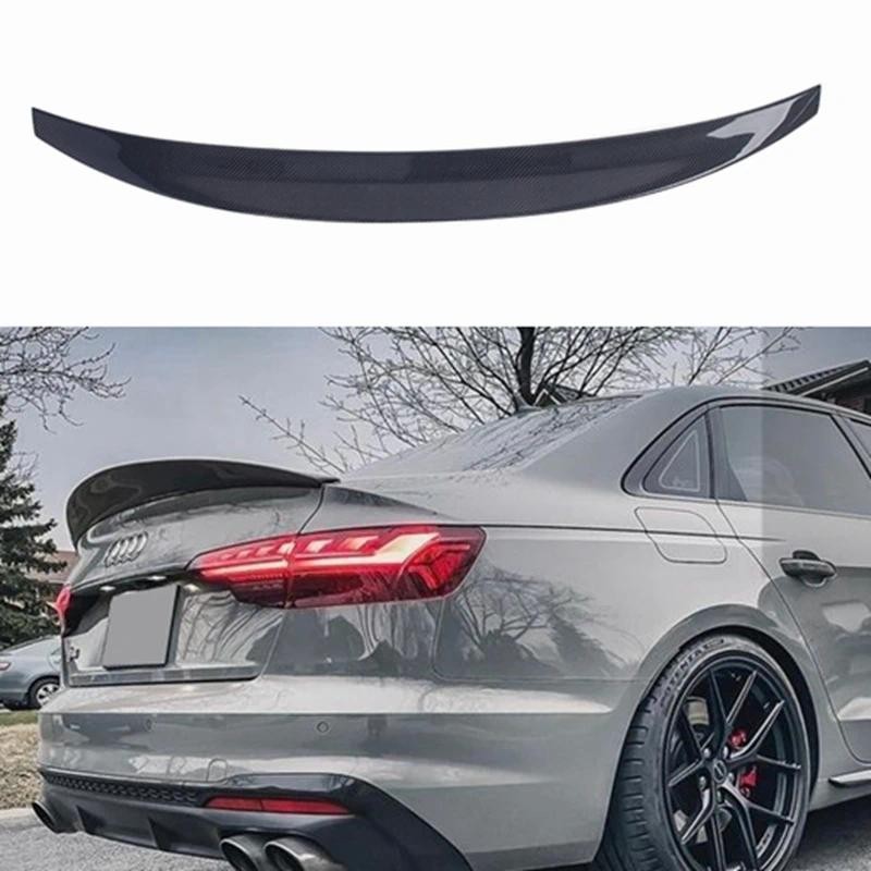 MagicKit Gloss Black V-Style Rear Trunk Spoiler For Audi A4 / S4 B9 2017-2021