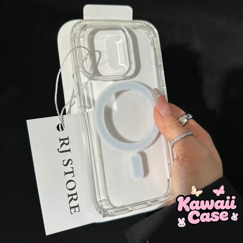 Magnetic Transparent Casing for iPhone 16E 11 16 15 14 13 12 Pro Xs Max ...