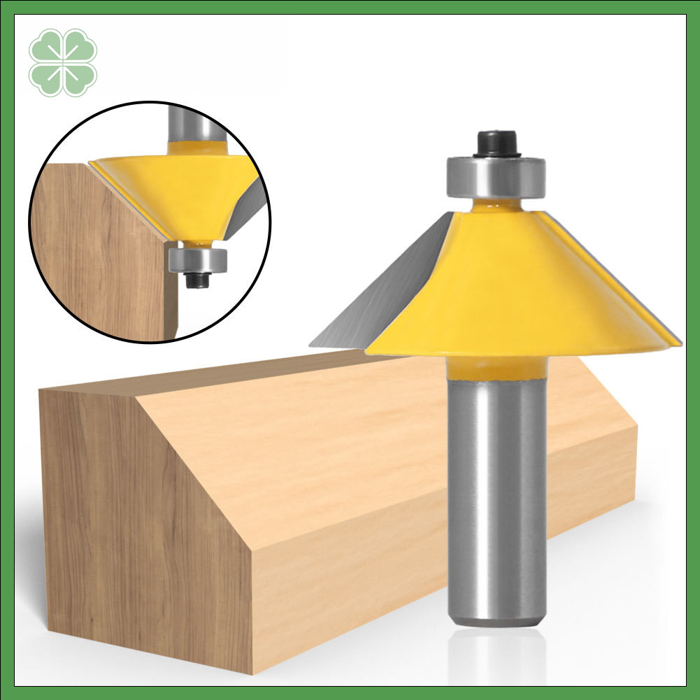 45 Degree Chamfer Router Bit, 1/2 inch and 12mm Shank Bevel Edge Bit ...