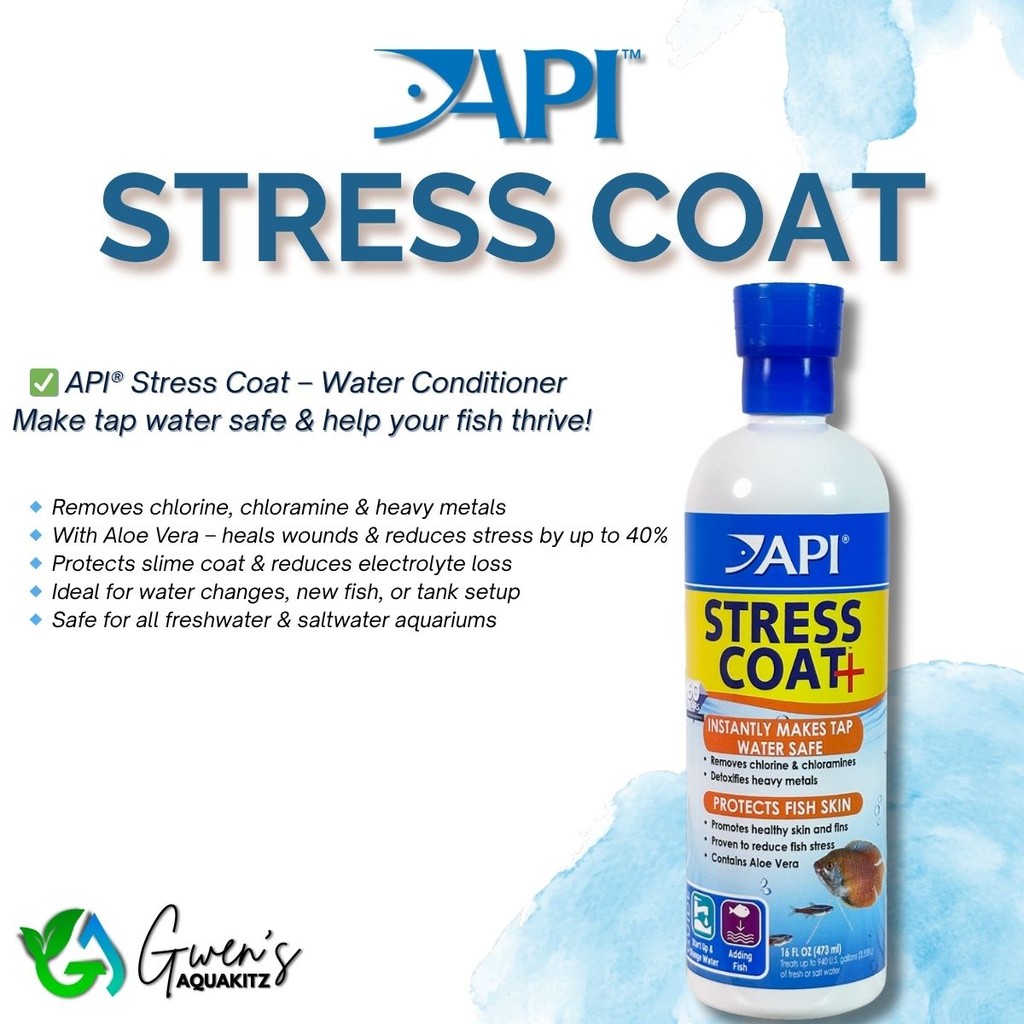 API STRESS COAT Water Conditioner with Aloe Vera – Dechlorinator & Fish ...
