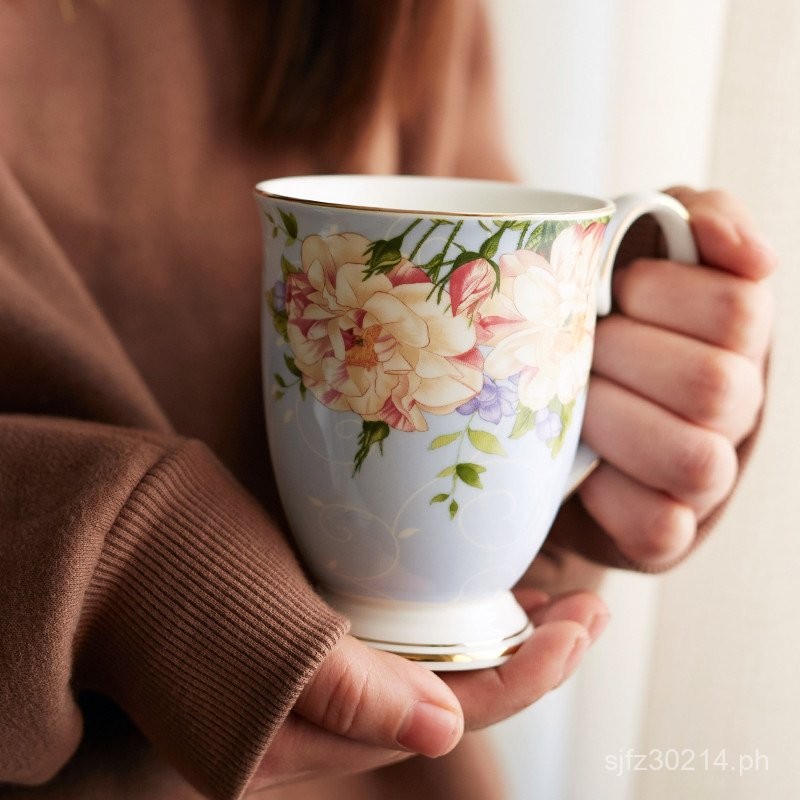 Tea Cup Coffee Cup Creative Mug Cup Female with Lid European Style ...