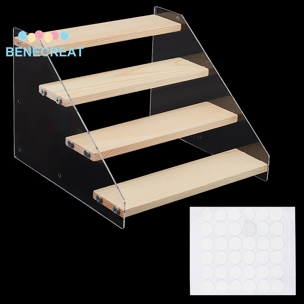 1set 4-Tier Clear Acrylic Display Risers Showing Stand Display Shelf ...