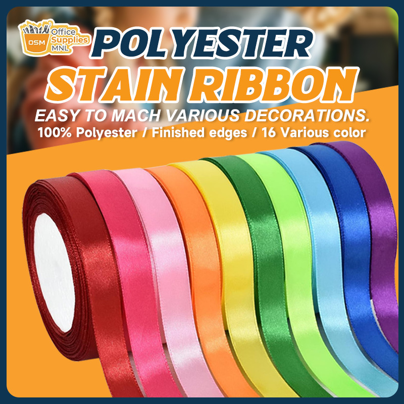 Polyester Stain Ribbon 16 Colors For Used for packaging wedding ...