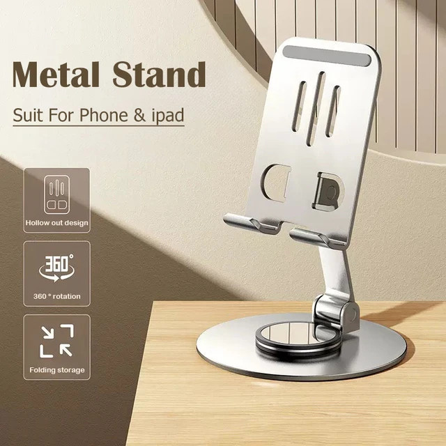2pcs COD 360° Rotatable Metal Cellphone Stand Carbon Steel Foldable ...