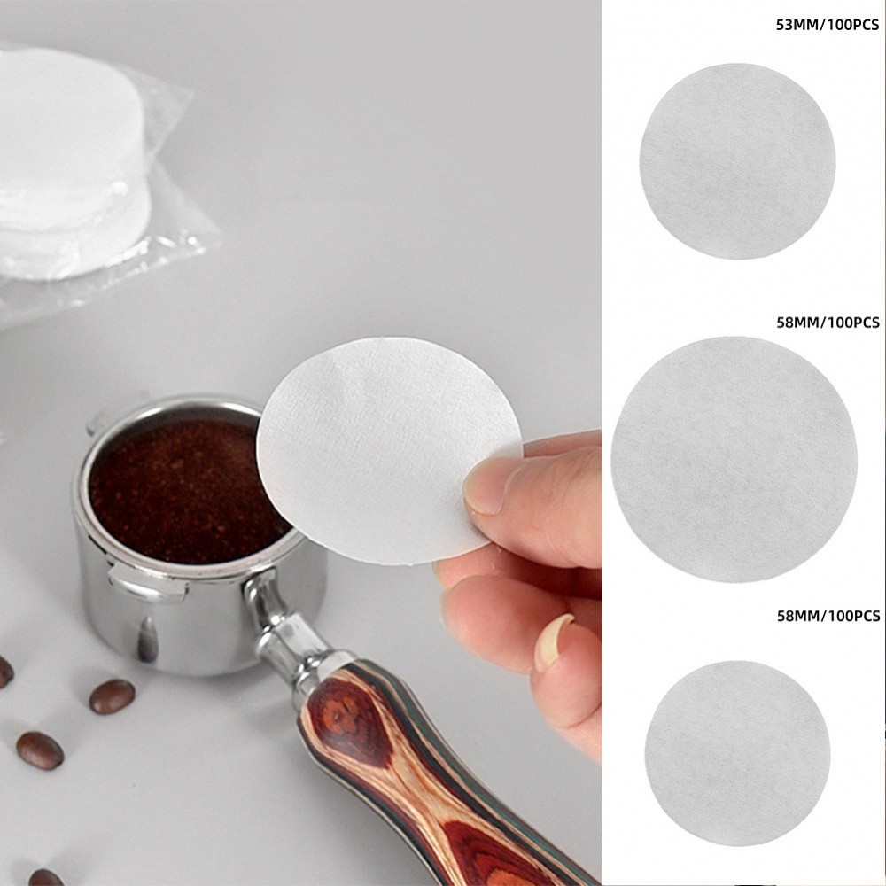 51mm,53mm,58mm 100Pcs Coffee Powder Bowl Filters Paper for Espresso ...