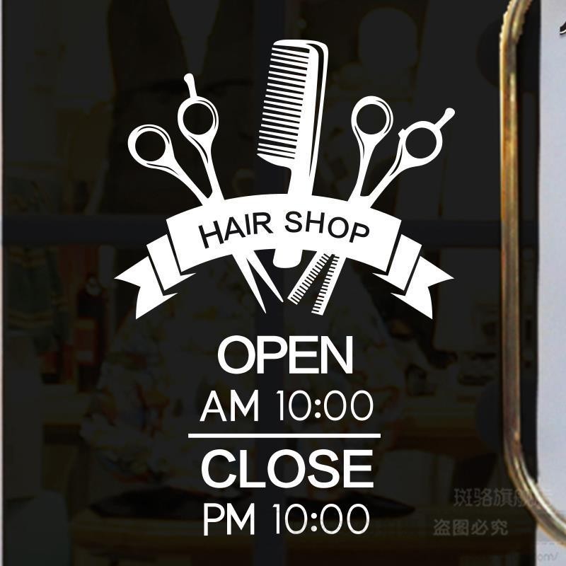 Barber Shop Decorative Stickers Glass Door Stickers pvc Material Can ...